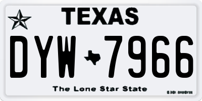 TX license plate DYW7966
