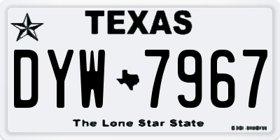 TX license plate DYW7967