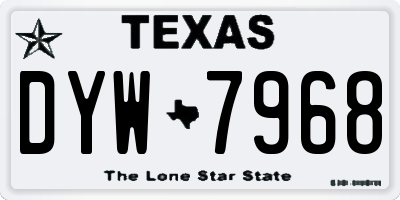 TX license plate DYW7968