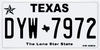TX license plate DYW7972