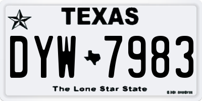 TX license plate DYW7983