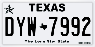 TX license plate DYW7992