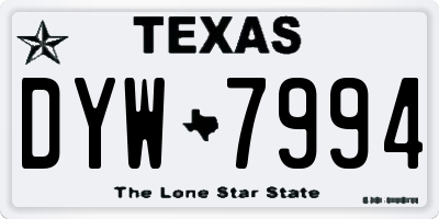 TX license plate DYW7994