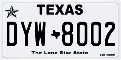 TX license plate DYW8002