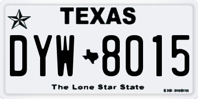 TX license plate DYW8015