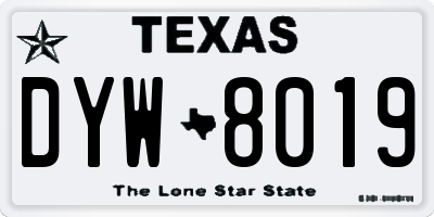 TX license plate DYW8019