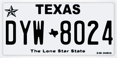 TX license plate DYW8024
