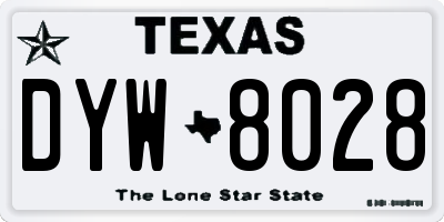 TX license plate DYW8028