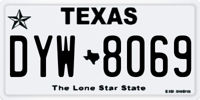TX license plate DYW8069