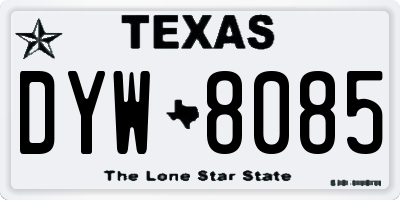TX license plate DYW8085