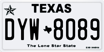 TX license plate DYW8089