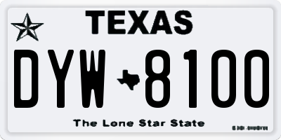 TX license plate DYW8100