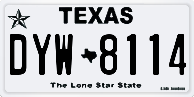 TX license plate DYW8114