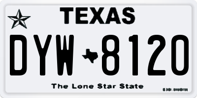 TX license plate DYW8120