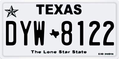 TX license plate DYW8122