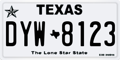TX license plate DYW8123