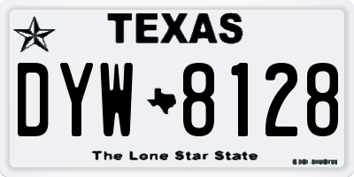 TX license plate DYW8128