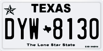 TX license plate DYW8130