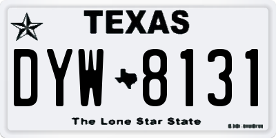 TX license plate DYW8131