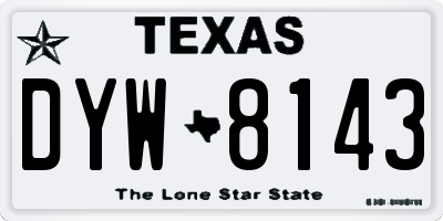 TX license plate DYW8143
