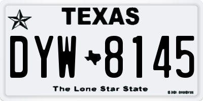 TX license plate DYW8145