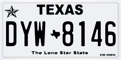 TX license plate DYW8146