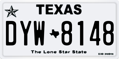 TX license plate DYW8148