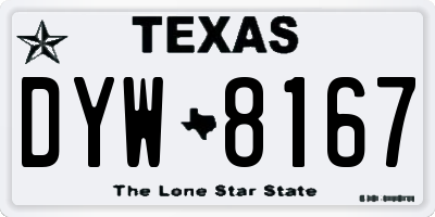 TX license plate DYW8167