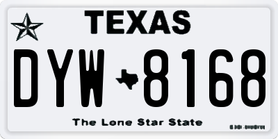 TX license plate DYW8168