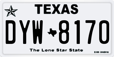 TX license plate DYW8170
