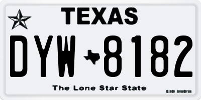 TX license plate DYW8182