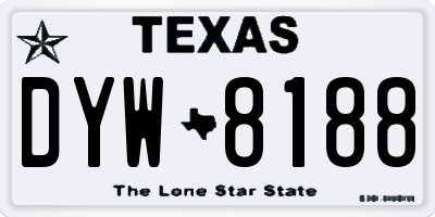 TX license plate DYW8188