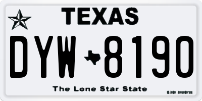 TX license plate DYW8190