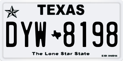 TX license plate DYW8198