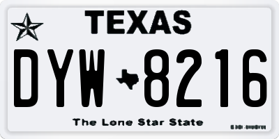 TX license plate DYW8216
