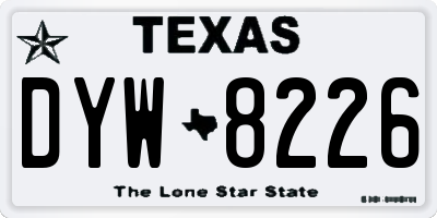 TX license plate DYW8226