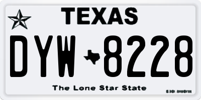 TX license plate DYW8228