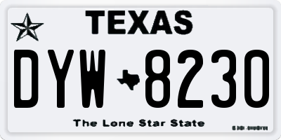 TX license plate DYW8230