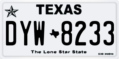 TX license plate DYW8233