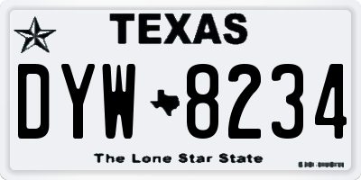 TX license plate DYW8234