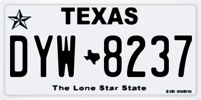 TX license plate DYW8237