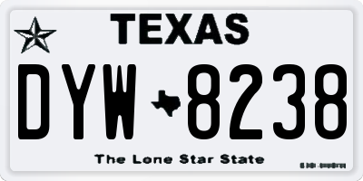 TX license plate DYW8238