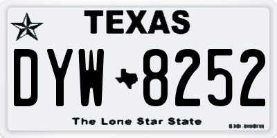 TX license plate DYW8252