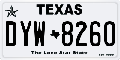 TX license plate DYW8260