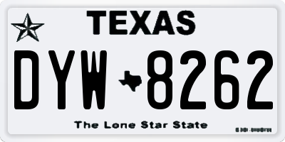 TX license plate DYW8262