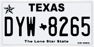 TX license plate DYW8265