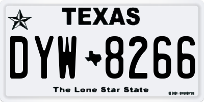 TX license plate DYW8266