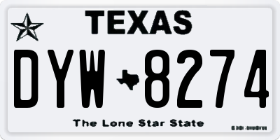 TX license plate DYW8274