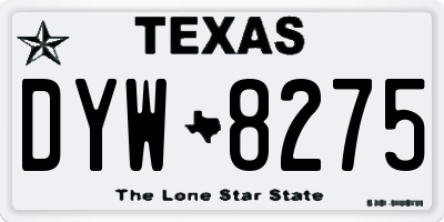 TX license plate DYW8275