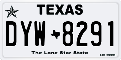TX license plate DYW8291